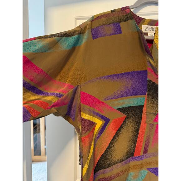 Ellen Tracy Multicolor Silk Dress, Women's Size 8 - Picture 5 of 7